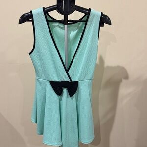 Monteau Mint Green Top with Black Trim